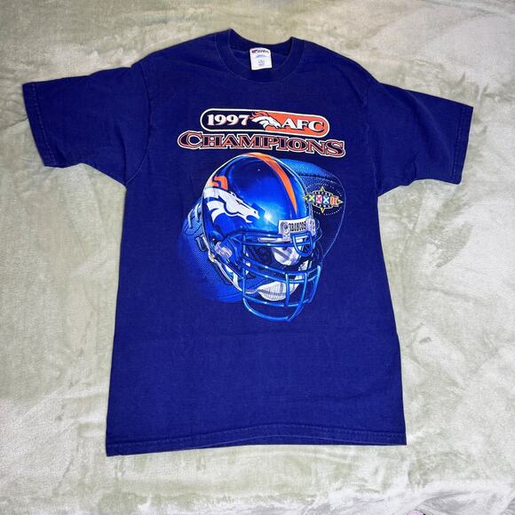 Pro Player Other - Vintage 1997 Denver Broncos AFC Champions Super Bowl XXXII Graphic T Shirt Blue